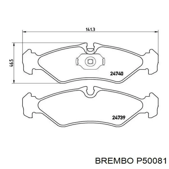 P50081 Brembo колодки гальмові задні, дискові