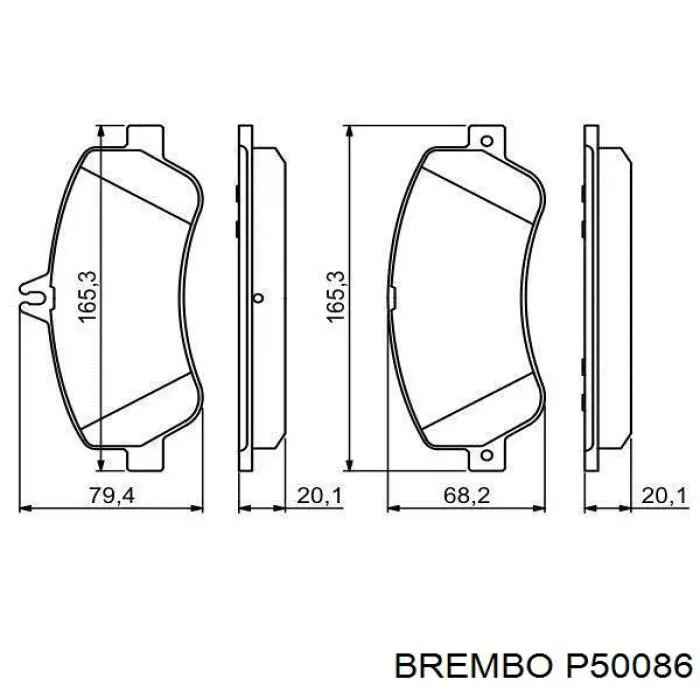 Передні тормозні колодки P50086 Brembo