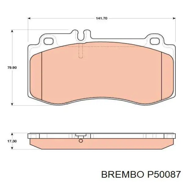 Купити P50087 Brembo Колодки гальмівні передні, дискові