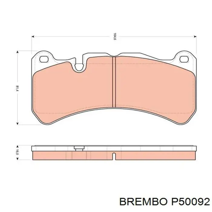 P50092 Brembo колодки гальмівні передні, дискові