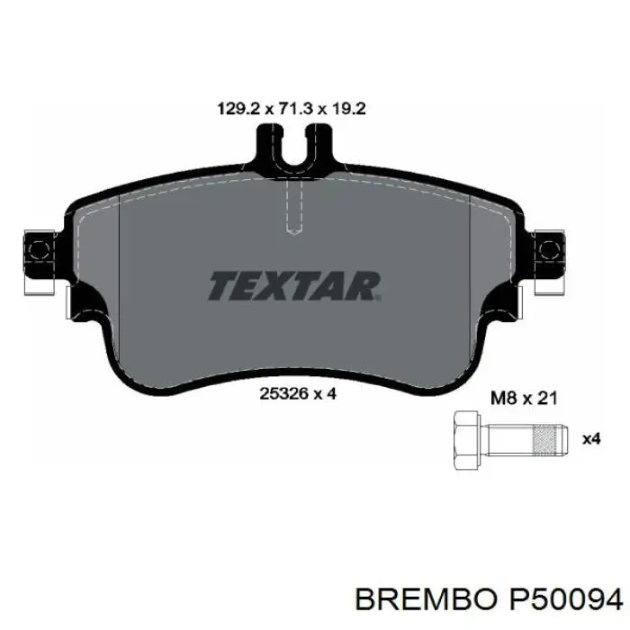 Гальмівні колодки Brembo P50094 ціна, від 31.97 USD