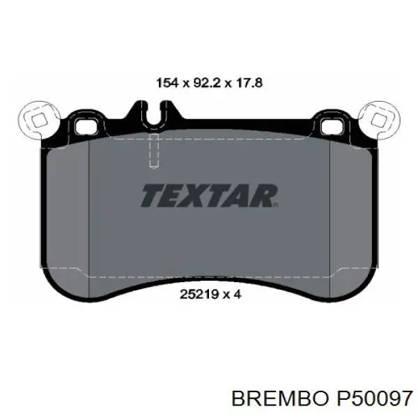 P50097 Brembo колодки гальмівні передні, дискові