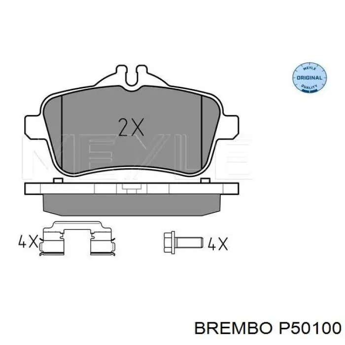Задні гальмівні колодки P50100 Brembo