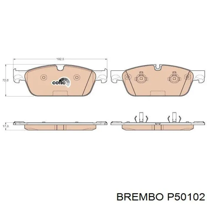 Купити P50102 Brembo Колодки гальмівні передні, дискові