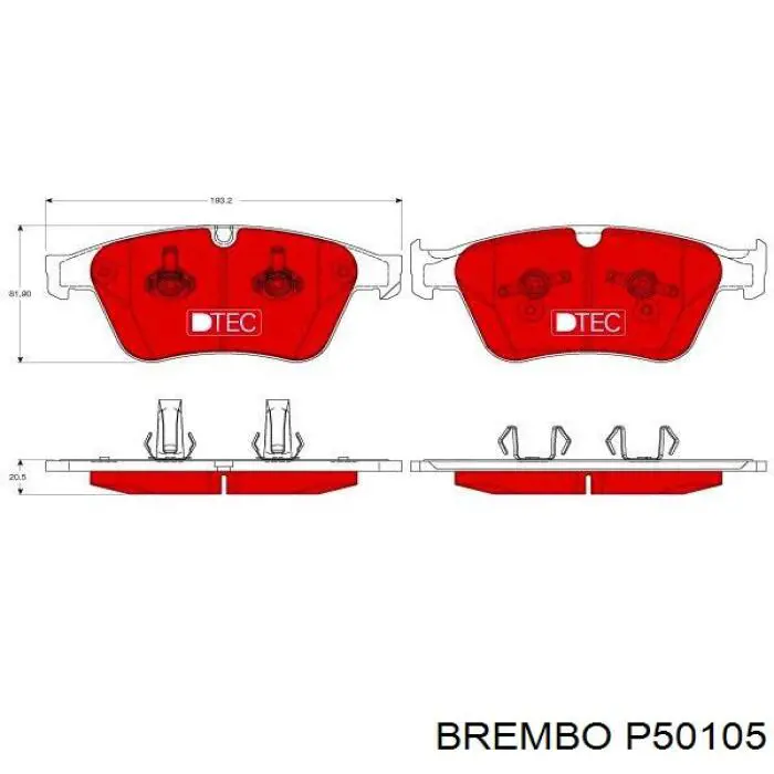 Гальмівні колодки Brembo P50105 ціна, від 59.75 USD