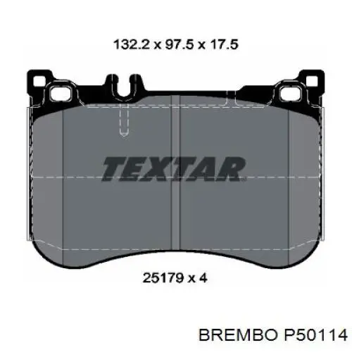 Колодки гальмівні передні, дискові P50114 Brembo