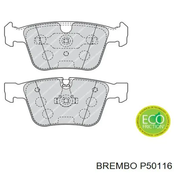 Задні гальмівні колодки P50116 Brembo