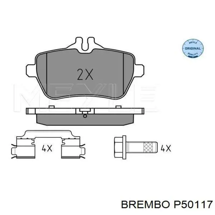 Купити P50117 Brembo Задні колодки