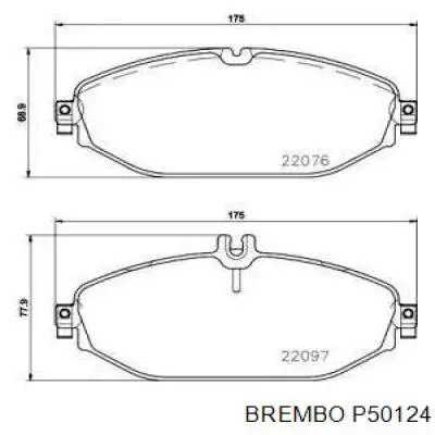 Купити P50124 Brembo Колодки гальмівні передні, дискові