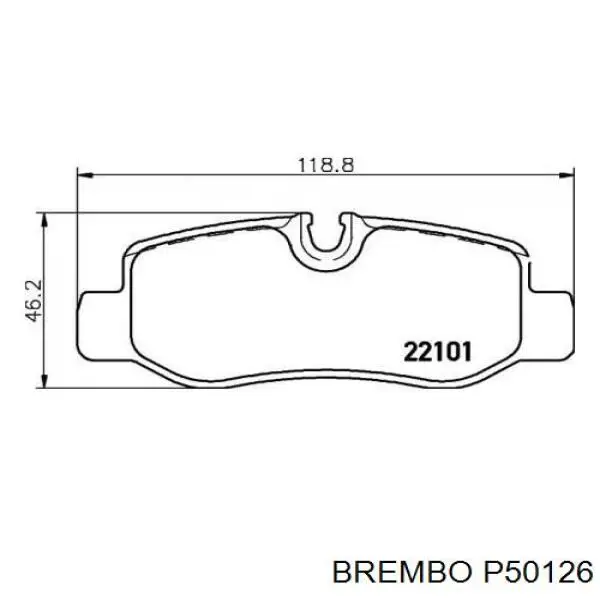 P50126 Brembo колодки гальмові задні, дискові