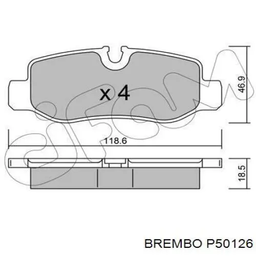Задні гальмівні колодки P50126 Brembo