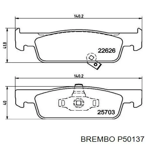 Гальмівні колодки Brembo P50137 ціна, від 25.98 USD