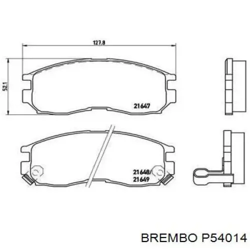 Купити P54014 Brembo Колодки гальмівні передні, дискові