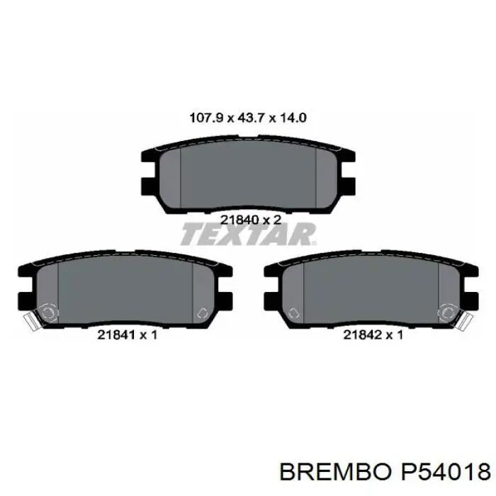 Задні дискові колодки Brembo P54018