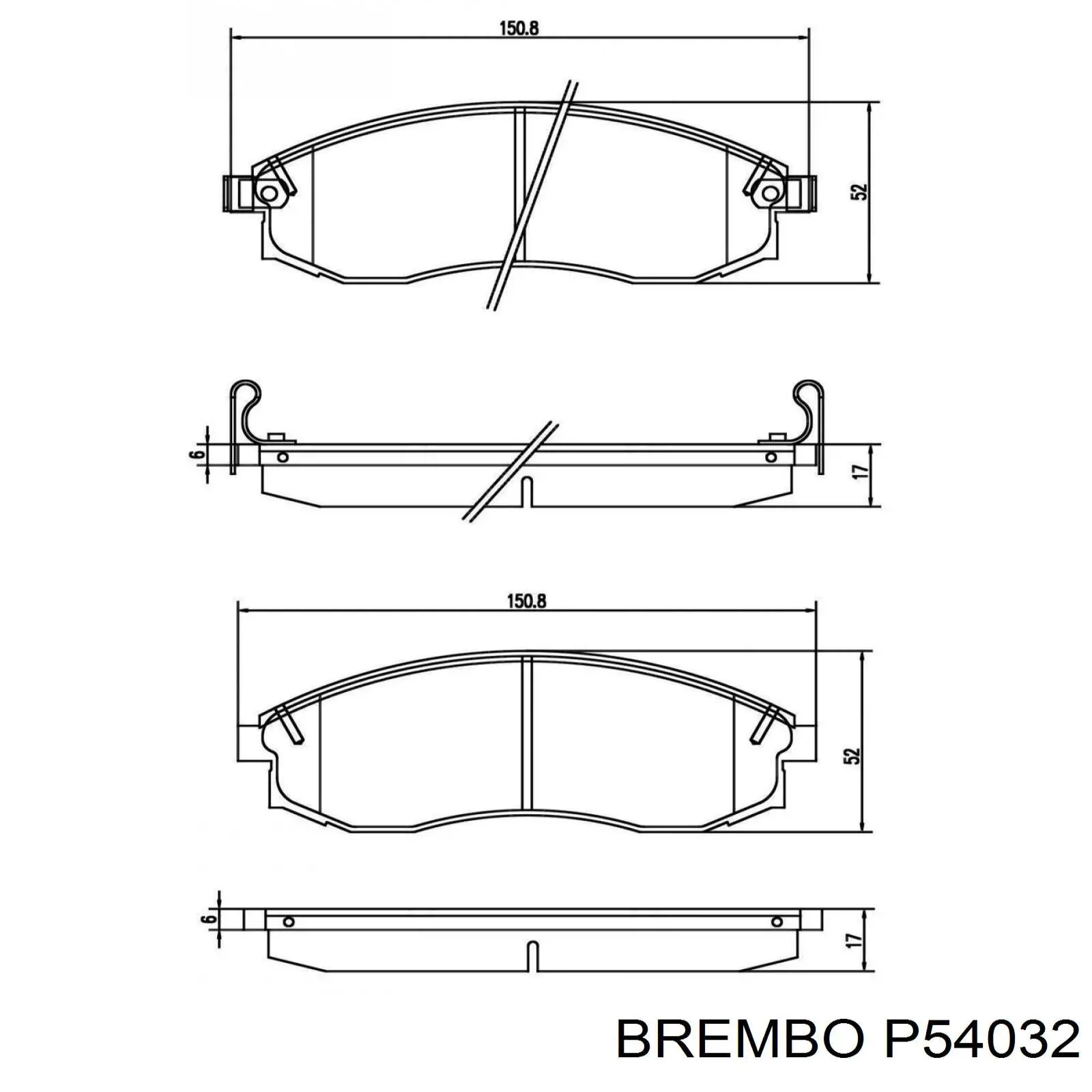 Тормозні колодки Brembo P54032