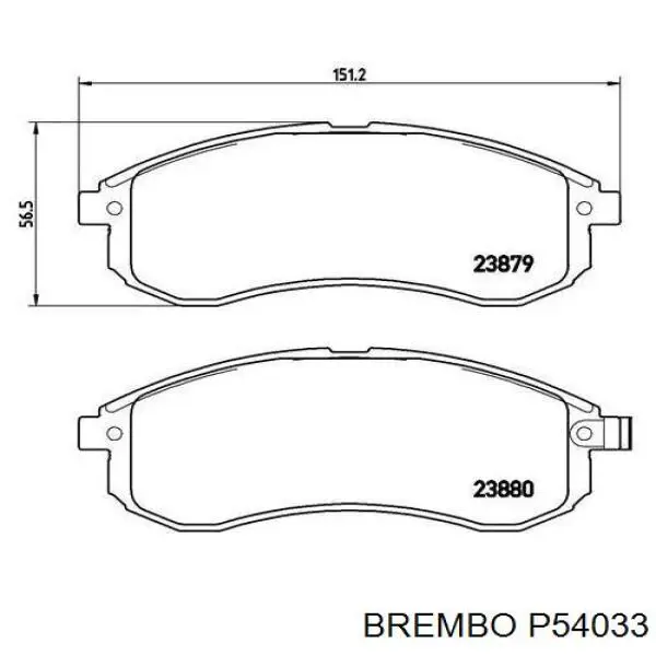 Гальмівні колодки Brembo P54033 ціна, від 29.26 USD