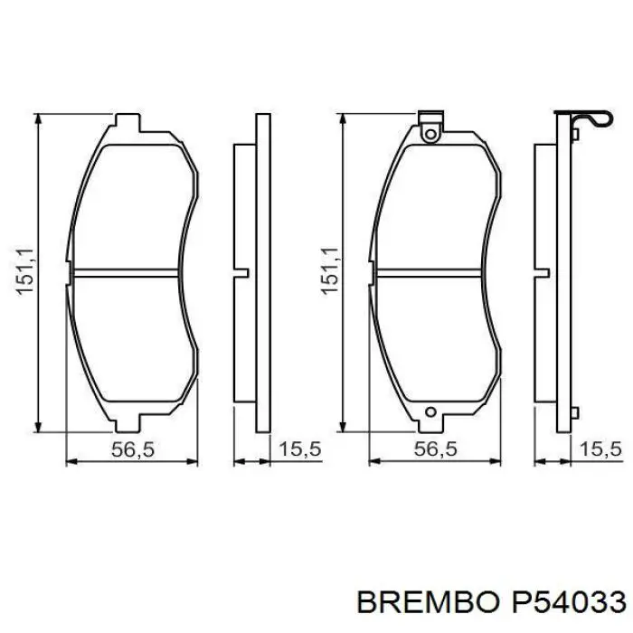 Купити P54033 Brembo Колодки гальмівні передні, дискові