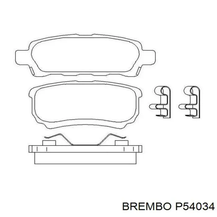 Купити P54034 Brembo Задні колодки