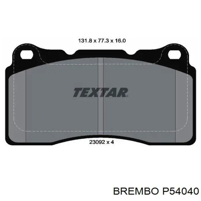 Передні тормозні колодки P54040 Brembo