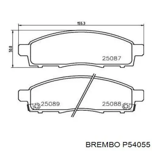Гальмівні колодки Brembo P54055 ціна, від 26.16 USD