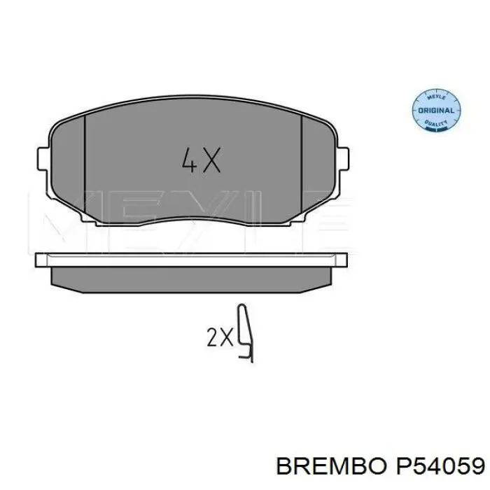 P54059 Brembo колодки гальмівні передні, дискові
