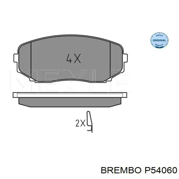 Купити P54060 Brembo Колодки гальмівні передні, дискові