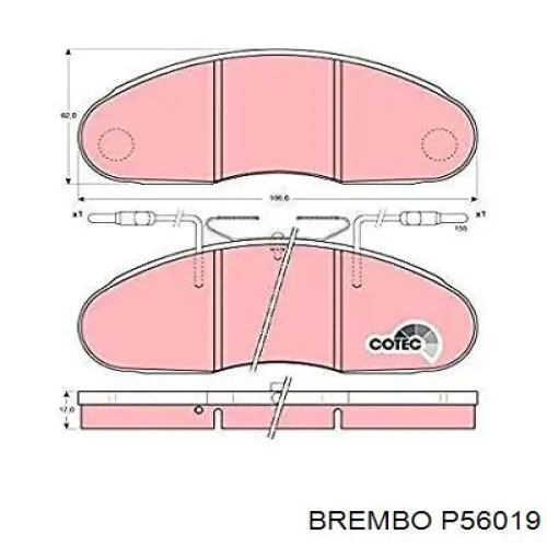 Купити P56019 Brembo Колодки гальмівні передні, дискові