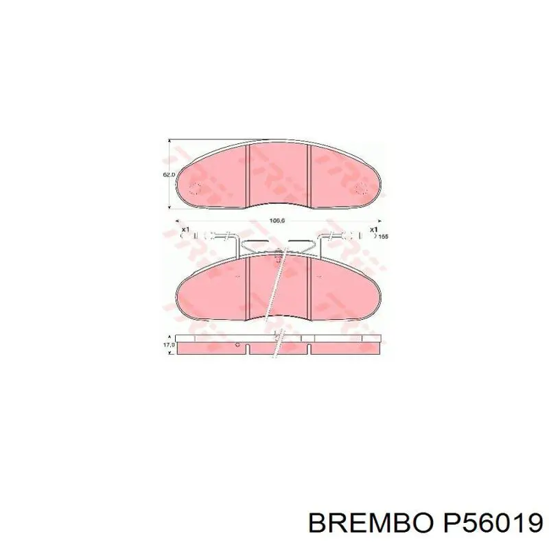 Передні тормозні колодки P56019 Brembo