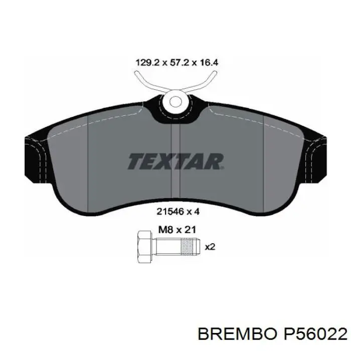 Купити P56022 Brembo Колодки гальмівні передні, дискові