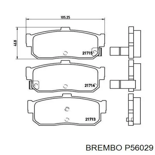 Колодки гальмові задні, дискові P56029 Brembo