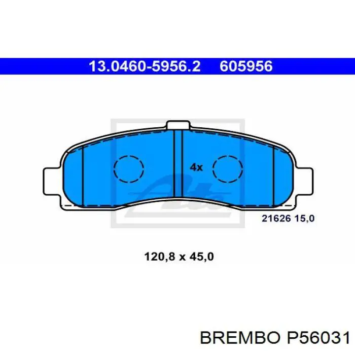 Купити P56031 Brembo Колодки гальмівні передні, дискові