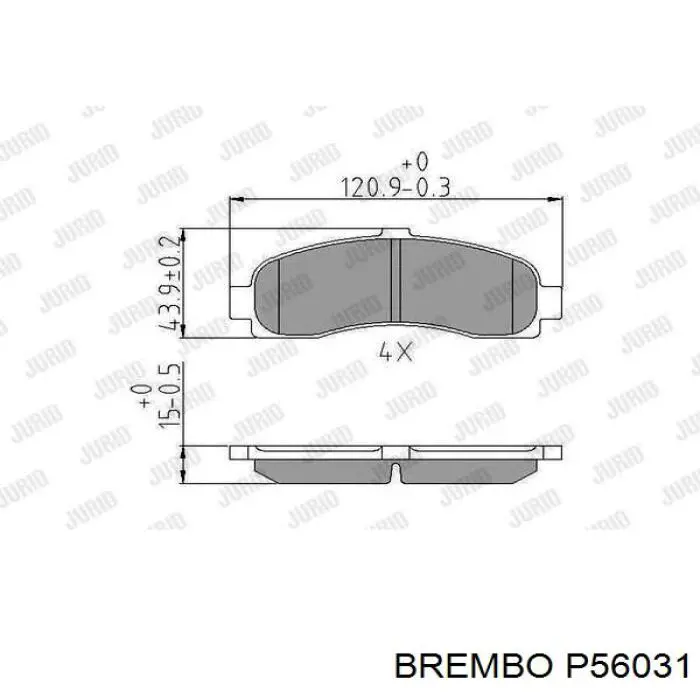 Передні тормозні колодки P56031 Brembo