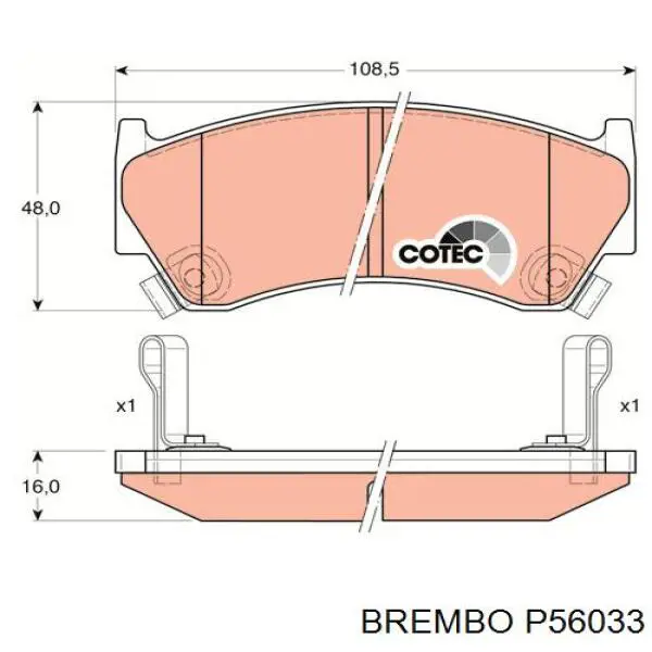 P56033 Brembo Передні гальмівні колодки