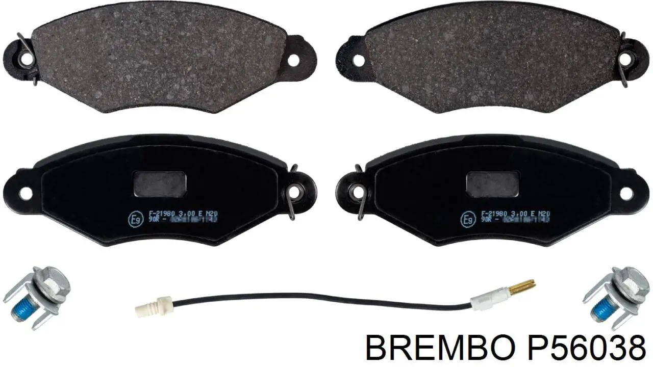 P56038 Brembo колодки гальмівні передні, дискові