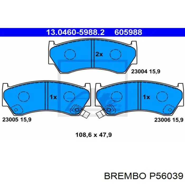 P56039 Brembo Передні гальмівні колодки