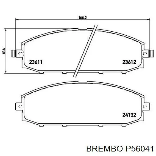 Колодки гальмівні передні, дискові P56041 Brembo