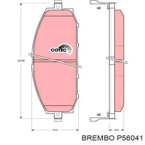 Передні тормозні колодки P56041 Brembo