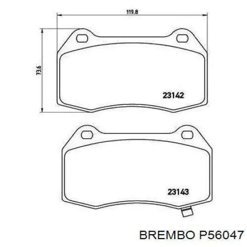 Гальмівні колодки Brembo P56047 ціна, від 36.56 USD
