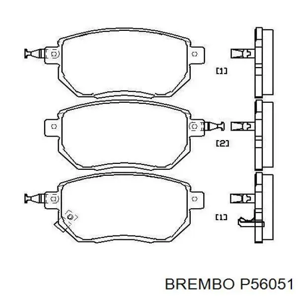 P56051 Brembo колодки гальмівні передні, дискові