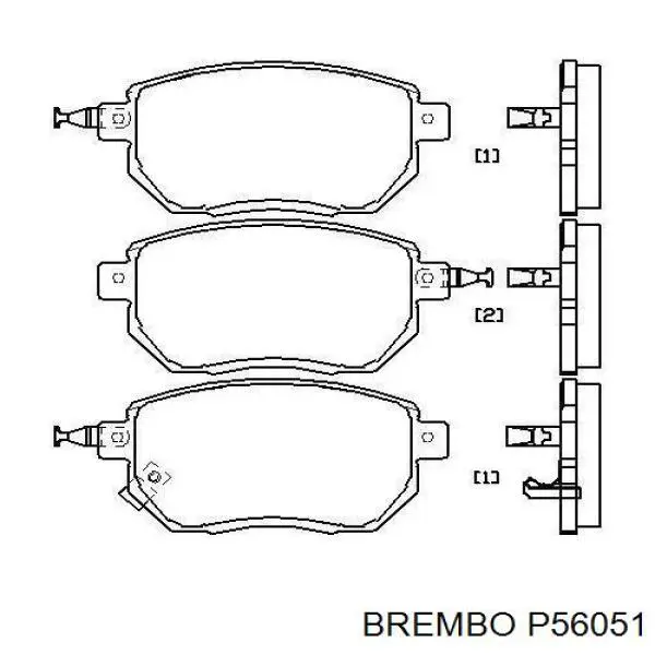 Колодки гальмівні передні, дискові P56051 Brembo