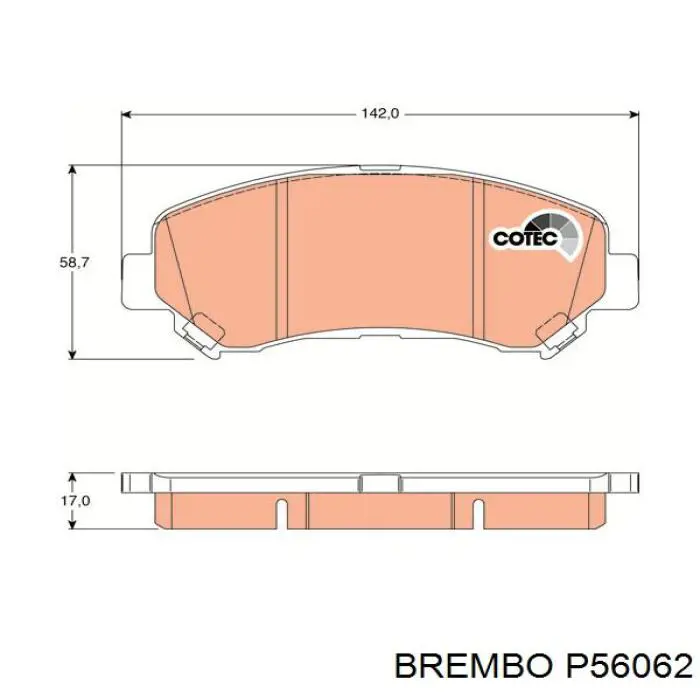 Гальмівні колодки Brembo P56062 ціна, від 26.75 USD