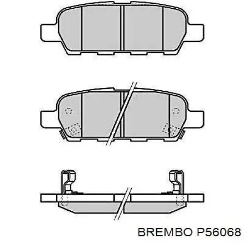 P56068 Brembo Колодки гальмівні задні, дискові