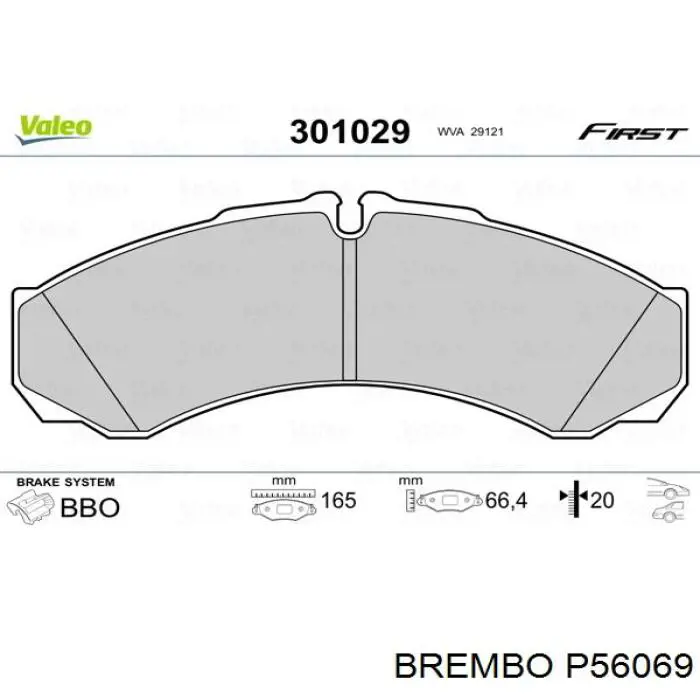 Купити P56069 Brembo Задні колодки