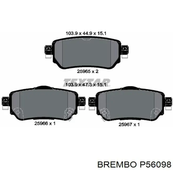 Купити P56098 Brembo Задні колодки