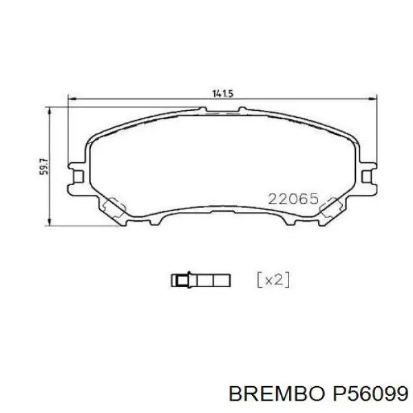 Купити P56099 Brembo Колодки гальмівні передні, дискові