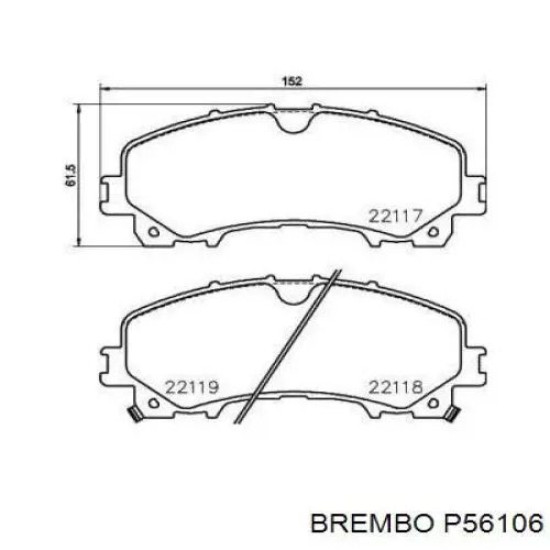 Тормозні колодки Brembo P56106