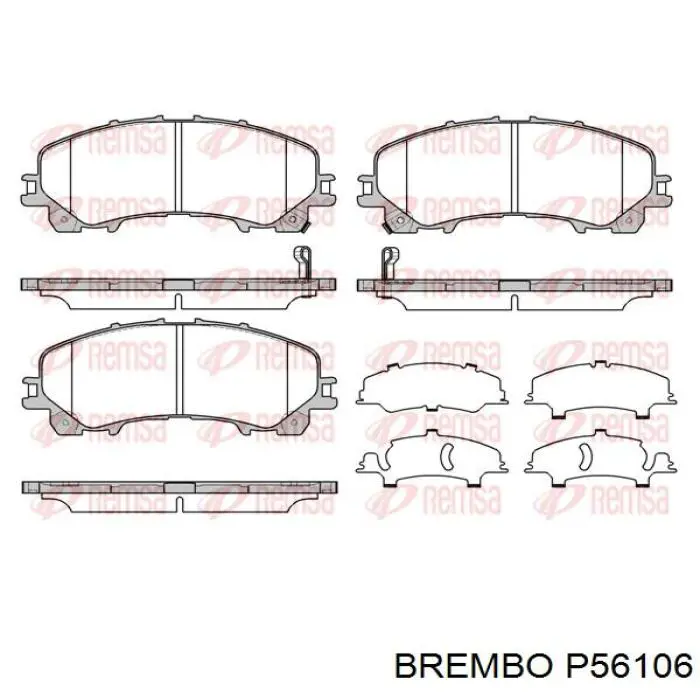 Купити P56106 Brembo Колодки гальмівні передні, дискові