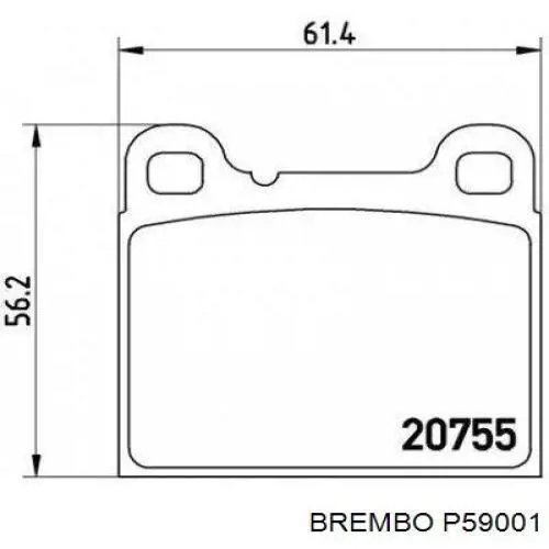 Передні тормозні колодки P59001 Brembo