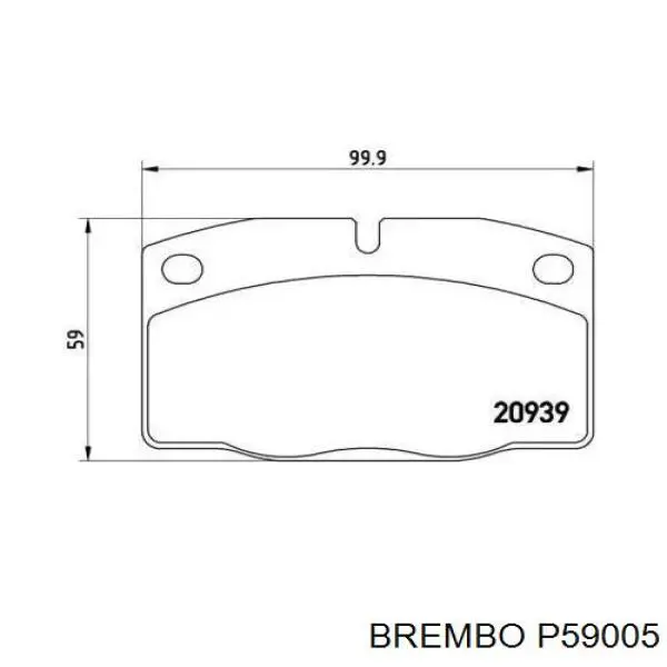 P59005 Brembo колодки гальмівні передні, дискові