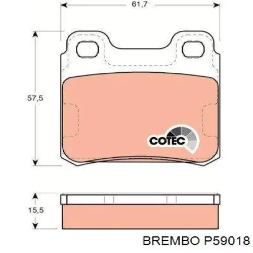 Купити P59018 Brembo Задні колодки